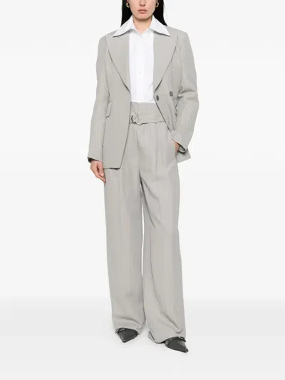 Seafarer Grey Solid Notched Lapel Blazer In Gray