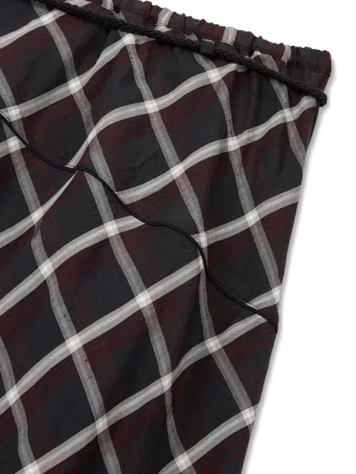 Tomboy Unbalanced Check-pattern Maxi Skirt In Multi