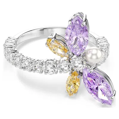 Swarovski X Ariana Grande Crystal-embellished Motif Ring In Metallic