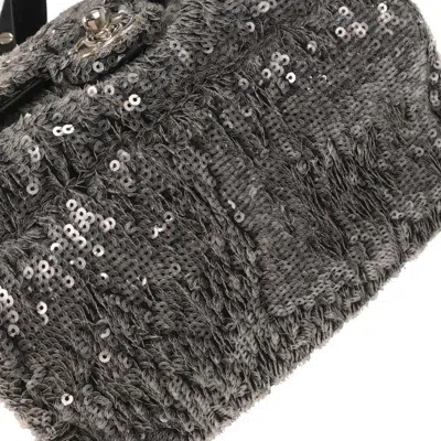 Pre-owned Chanel Waterfall Backpack Sequins With Leather Black Leather Backpack Bag ()