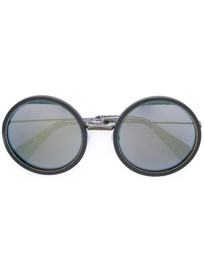 Shop Yohji Yamamoto Round Frame Sunglasses