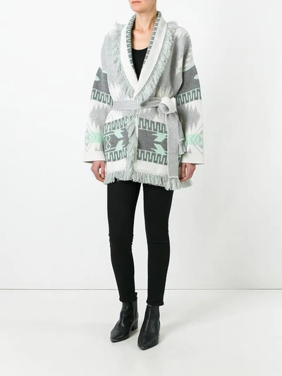 Shop Alanui Belted Cardigan - Grey