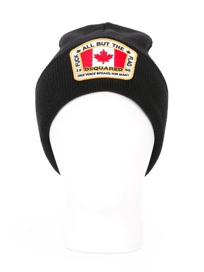 Shop Dsquared2 Canadian Flag Patch Beanie