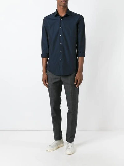 Shop Lanvin Slim Fit Poplin Shirt In Blue