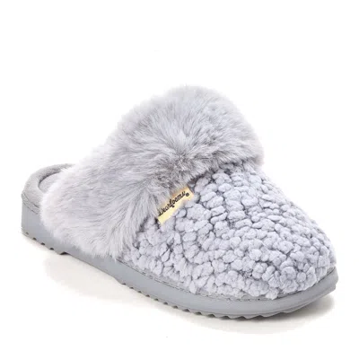 Dearfoams Womens Memory Foam Slip-on Slippers In Gray