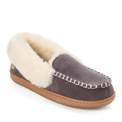 Dearfoams Ryland Cabin Moccasin Slipper In Gray