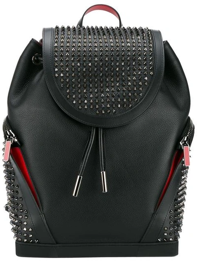 Christian Louboutin Explorafunk Leather Spike-embellished Backpack In Black