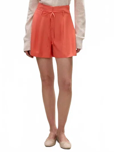 Rebecca Taylor Lena Shine Shorts In Coral In Orange
