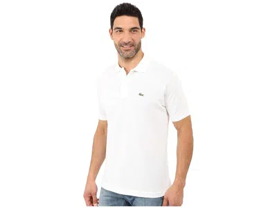 Lacoste Short Sleeve Pima Jersey Interlock Regular Fit Polo Shirt In White