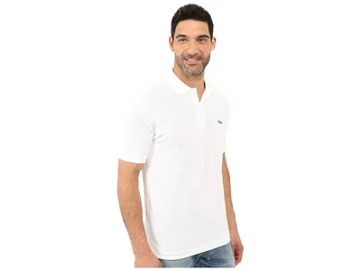 Lacoste Short Sleeve Pima Jersey Interlock Regular Fit Polo Shirt In White