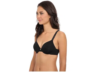 Natori Pure Luxe Custom Coverage Contour Underwire Bra In Black In Black