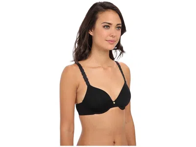 Natori Pure Luxe Custom Coverage Contour Underwire Bra In Black In Black