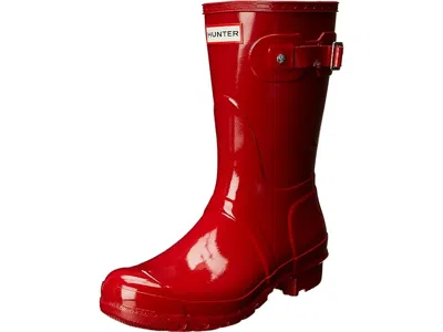Hunter Original Short Gloss Rain Boot In Red