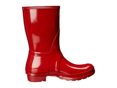 Hunter Original Short Gloss Rain Boot In Red
