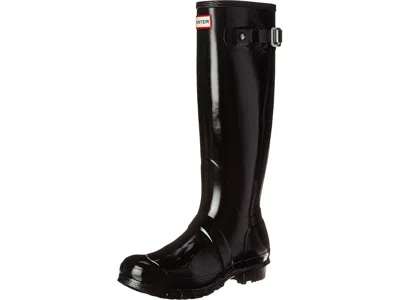 Hunter Original Tall Gloss Rain Boots In Black