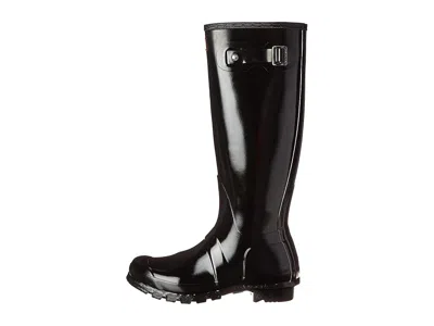 Hunter Original Tall Gloss Rain Boots In Black