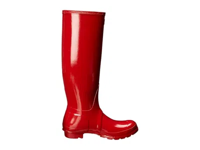 Hunter Original Tall Gloss Rain Boots In Red