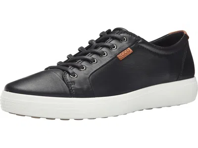 Ecco Soft 7 Leather Sneakers In Black