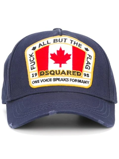 Dsquared2 Canadian Logo Patch Cap In Blue