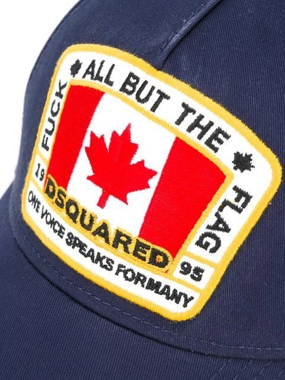 Shop Dsquared2 Canadian Logo Patch Cap In Blue