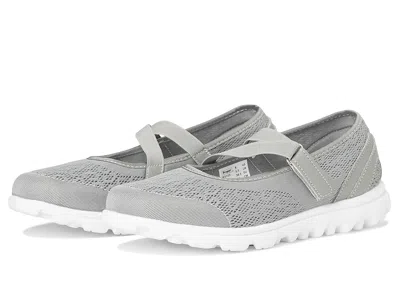 Propét Travelactiv Womens Mesh Mary Jane Walking Shoes In Silver Fabric ...