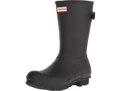 Hunter Original Short Back Adjustable Rain Boots In Black