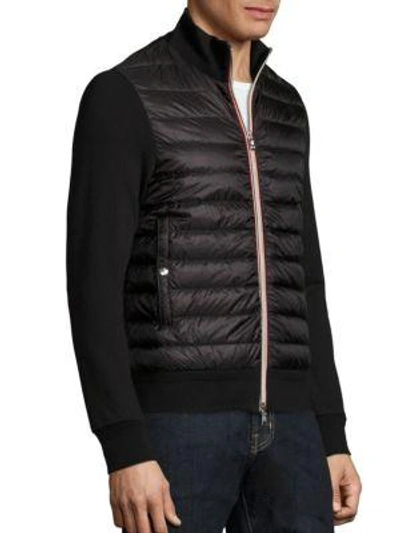 Shop Moncler Maglia Zipfront Cardigan In Black