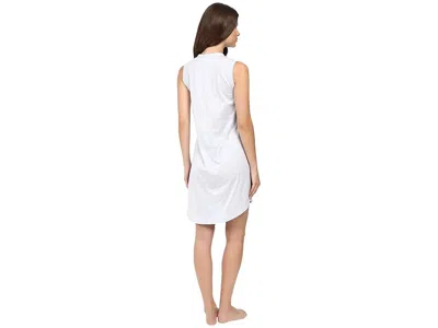 Hanro Cotton Deluxe Sleeveless Shirtwaist Nightgown In Blue Glow