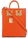 SOPHIE HULME rectangular double handles tote,CALFLEATHER100%