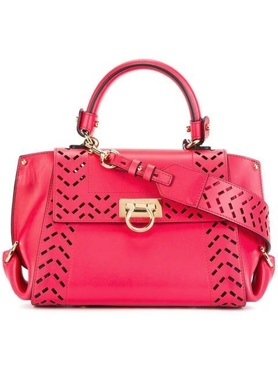 Shop Ferragamo Sofia Tote In Red