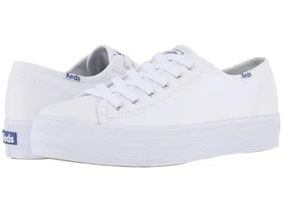Keds Women Triple Kick Leather Sneakers In White In Multi