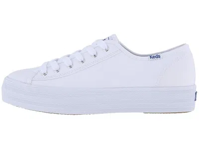 Keds Women Triple Kick Leather Sneakers In White In Multi