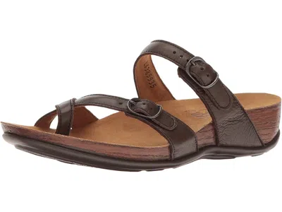 Sas Shelly Adjustable Toe Loop Slide Sandal In Brown