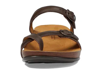 Sas Shelly Adjustable Toe Loop Slide Sandal In Brown