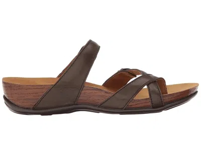 Sas Shelly Adjustable Toe Loop Slide Sandal In Brown