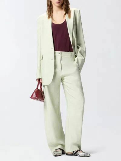 Pinko Flap Pocket Button Fastening Long Sleeve Jacket With Peaked Lapels In Green