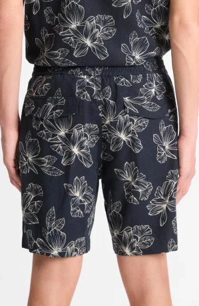 Vince Floral Pattern Shorts With Side And Back Pockets In Sand