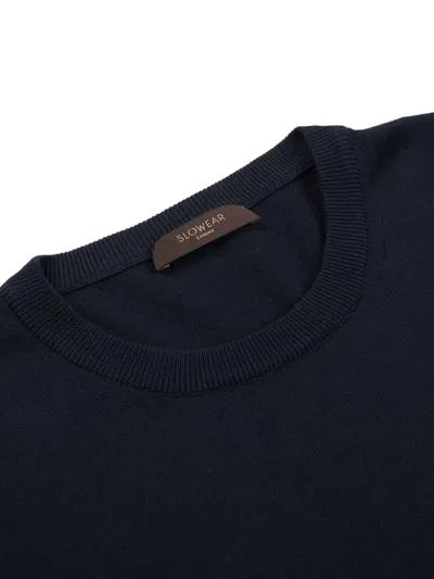 Zanone Knit Pullover Regular Fit Crew Neck In Blue
