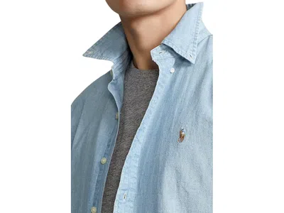 Polo Ralph Lauren Men Light Blue Logo Embroidered Shirt, Xl Luxury Shirts For Men Darveys