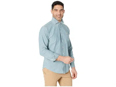 Polo Ralph Lauren Men Light Blue Logo Embroidered Shirt, Xl Luxury Shirts For Men Darveys