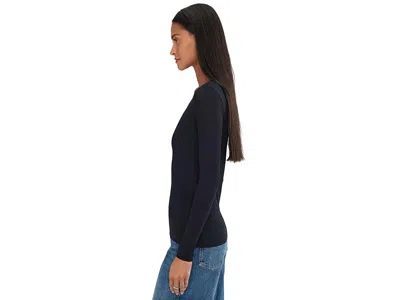 Commando Whisper Long Sleeve Crew Neck In Blue