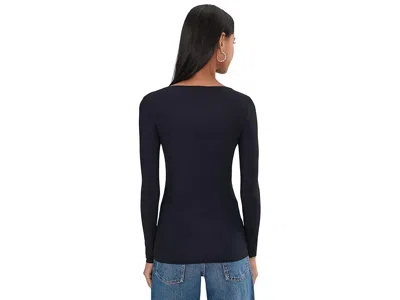 Commando Whisper Long Sleeve Crew Neck In Blue