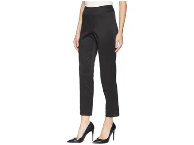 Krazy Larry Pull-on Pique Ankle Pants In Black