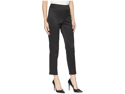 Krazy Larry Pull-on Pique Ankle Pants In Black