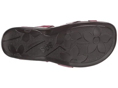 Sas Shelly Adjustable Toe Loop Slide Sandal In Red