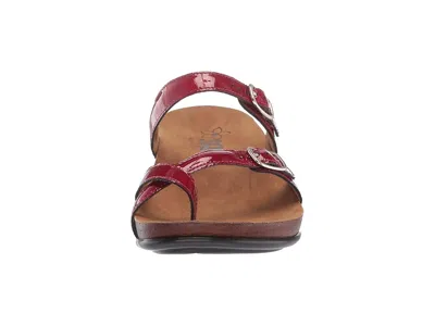 Sas Shelly Adjustable Toe Loop Slide Sandal In Red