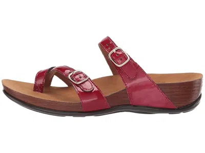 Sas Shelly Adjustable Toe Loop Slide Sandal In Red