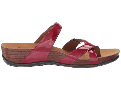 Sas Shelly Adjustable Toe Loop Slide Sandal In Red