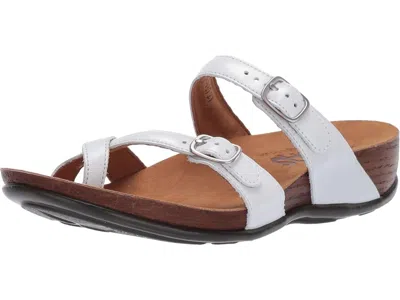 Sas Shelly Adjustable Toe Loop Slide Sandal In White