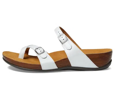 Sas Shelly Adjustable Toe Loop Slide Sandal In White